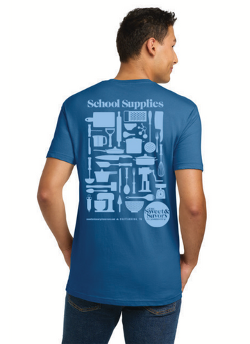 School Supplies Shirt - Blue, Adult