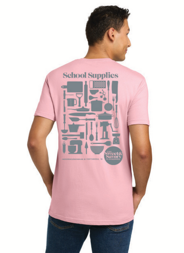 School Supplies Shirt - Light Pink, Adult