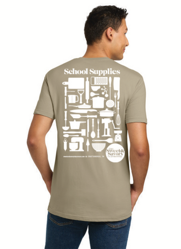 School Supplies Shirt - Tan, Adult